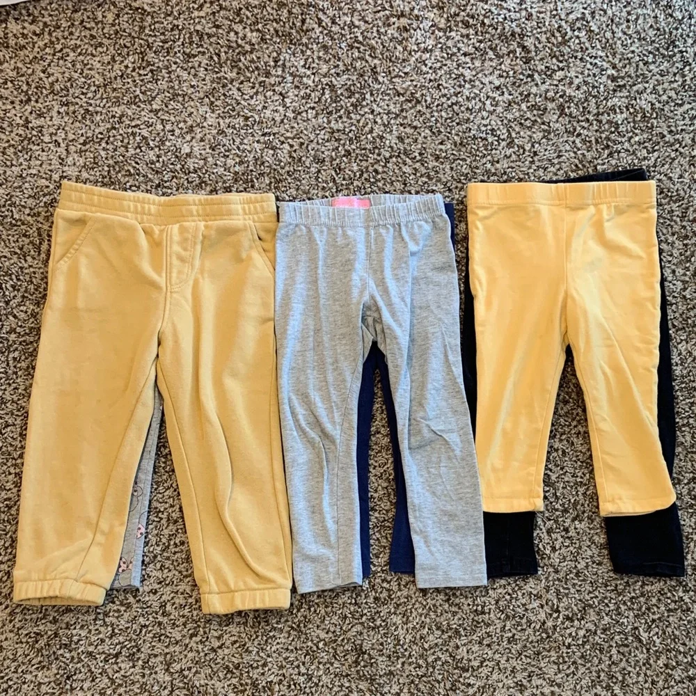 Kids Leggings Set - Gray, Navy, and Black T3 lot of 6 - Picture 2 of 16